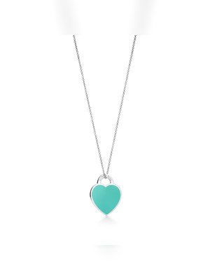 Маленький кулон-сердце с биркой Tiffany Blue® из серебра 925 пробы