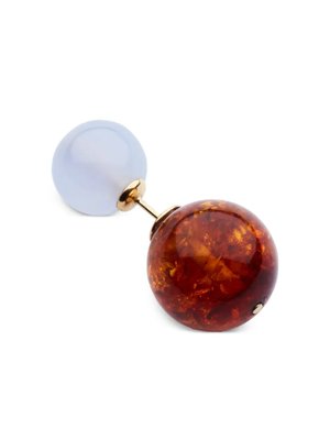 Серьга Bolas Duo с халцедоном и янтарем