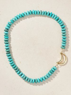 Колье Moonlock + Rondelle из бирюзы и золота 18 и 14 карат
