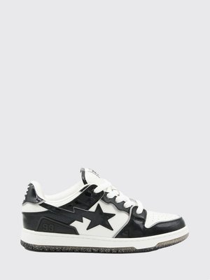 Двухцветные кроссовки SK8 STA Bape из телячьей кожи с принтом звезды