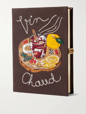 Клатч из холста с вышивкой и аппликацией Vin Chaud