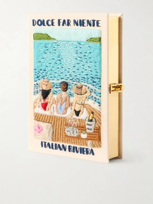 Клатч из канваса OLYMPIA LE-TAN Dolce Far Niente с вышитыми аппликациями