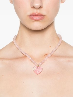 Колье Aurora из желтого золота с родохрозитом и кварцем