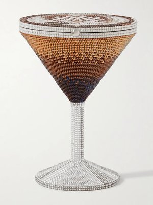 Клатч Martini Espresso серебристого цвета с кристаллами