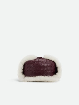 Intrecciato Leather Aviator Hat