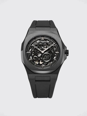 Часы Jet Black D1 Milano Skeleton Rubber 41,5 мм