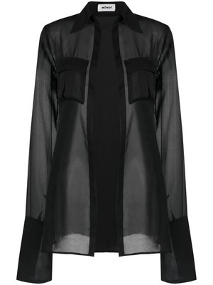 Прозрачная рубашка из ткани жоржет
