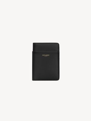 Обложка для паспорта SAINT LAURENT PARIS из гладкой кожи