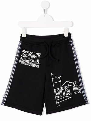Спортивные шорты с кулиской и принтом