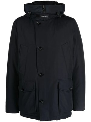 Arctic button-up hooded down jacket