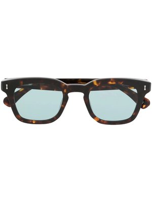 Tortoiseshell-effect square-frame sunglasses