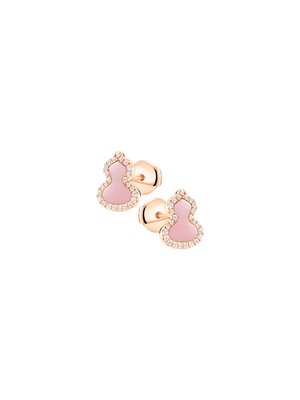 Серьги Petite Wulu из розового золота с бриллиантами и розовым опалом - WU-ERSD0002E-RGDPO - WUEPT2CRGPO