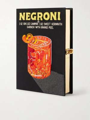 Клатч из парусины "Негрони" с аппликацией и вышивкой