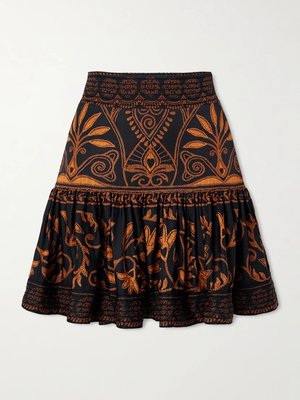 Мини-юбка из вуали с ярусами и вышивкой Cornely Ainika