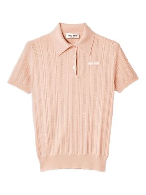 Ribbed-knit polo shirt