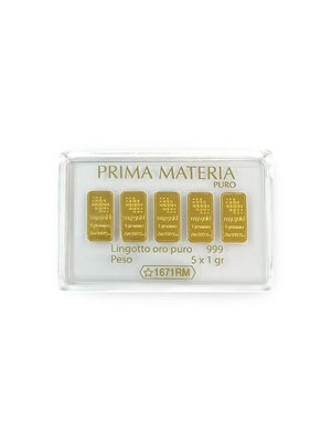 PRIMA MATERIA Блистер 5 слитков чистого золота 999 (24 карата) по 1 грамму – PMG5GR