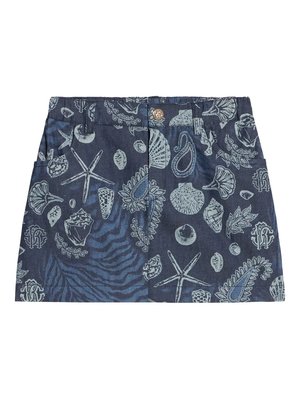 Юбка мини с принтом Marine Print