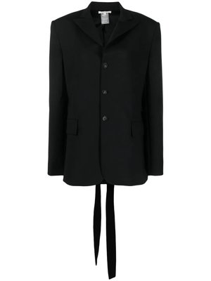 Strap-detail single-breasted blazer