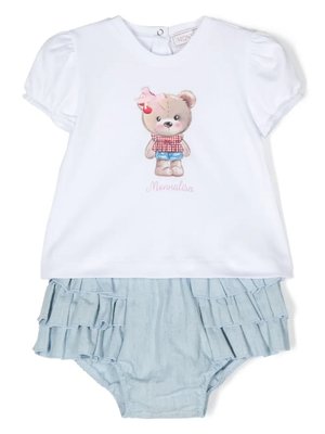 Комплект из топа и блумеров с принтом Teddy Bear