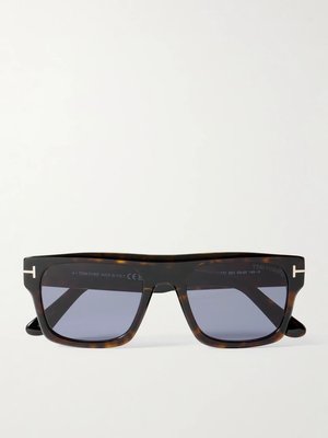 Квадратные черепаховые солнцезащитные очки Cyrus из ацетата TOM FORD EYEWEAR