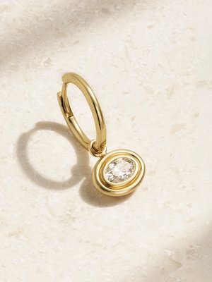 Одиночная серьга-кольцо Double Bubble из золота 750-й пробы с бриллиантами