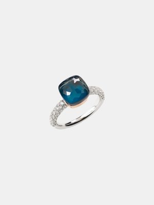 Bague Classic - Лондонский голубой топаз, бирюза и бриллианты