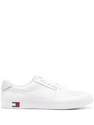 Logo-detail low-top leather sneakers