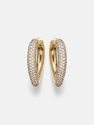 Серьги Drop Link Medium из 18-каратного золота с бриллиантами