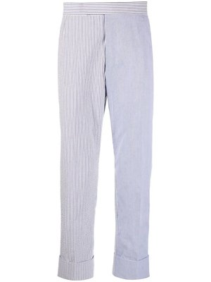 Cropped seersucker trousers