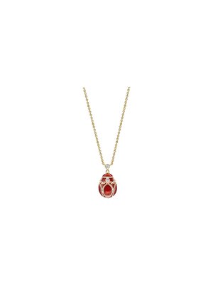 ЯЙЦО FABERGÉ PETITE HERITAGE PALAIS ИЗ ЖЕЛТОГО И РОЗОВОГО ЗОЛОТА, С БРИЛЛИАНТАМИ И КРАСНОЙ ГИЛЛОШИРОВАННОЙ ЭМАЛЬЮ - 213FP3268