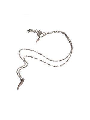 Мужское ожерелье из коллекции Charms Lucky Horn с подвеской в виде рога из титана, 5 черных бриллиантов и цепочка - CHGIRT5BPENKPEN