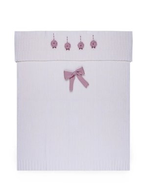 Шарф с бантом и цветочным декором