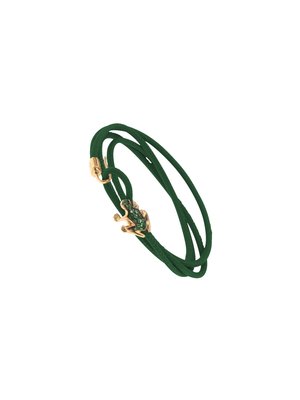 Браслет Happy Frog из зеленой кожи, розового золота и изумрудов - DHF12BRRNSMXV - DHF12BRRNSMXV