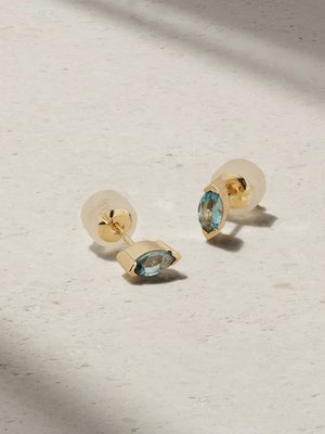 Серьги из топаза из переработанного золота 14 карат