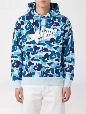 Хлопковое худи BAPE облегающего кроя с камуфляжным принтом