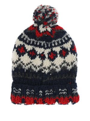 Вязаная шапка с помпоном и узором Fair Isle