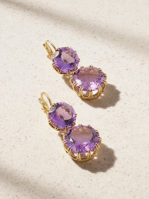 Серьги Double Crown из 18-каратного золота с аметистом