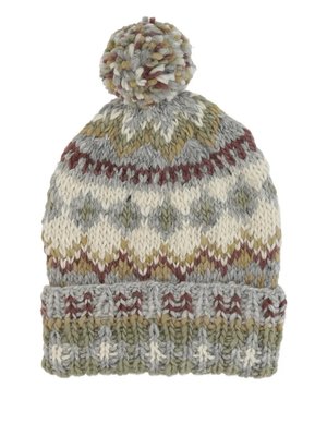 Вязаная шапка с помпоном и узором Fair Isle