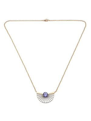 18kt yellow gold Large Fan tanzanite necklace