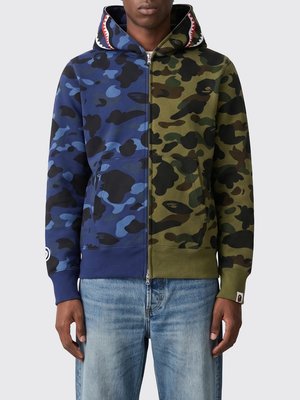 Двухцветное камуфляжное худи Bape
