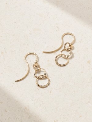 Серьги Triple Link из переработанного 14-каратного золота с бриллиантами