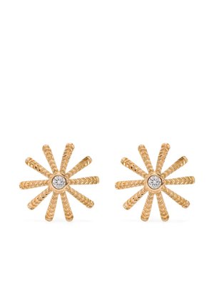 Серьга-гвоздик Tiny Sunflower из желтого золота с бриллиантами