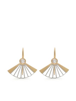 18kt yellow gold Vintage Fan diamond earrings