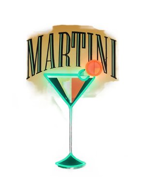 Неоновая настенная вывеска "Martini"