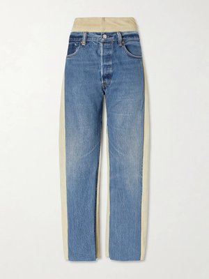Джинсы с широкими штанинами B SIDES Double Waistband Rework с отделкой из замши