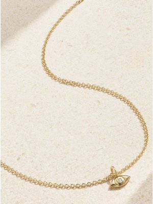 Мини-колье с глазом из 14-каратного золота с бриллиантами