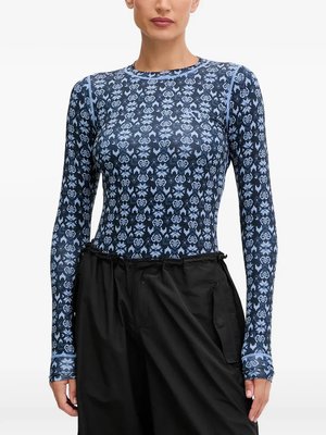 Футболка с длинным рукавом и жаккардовым узором Fair Isle Fryd