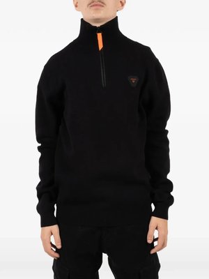 Свитер Lewis Patch на молнии до середины груди