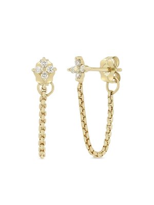 Золотые серьги Quad Chain с бриллиантами