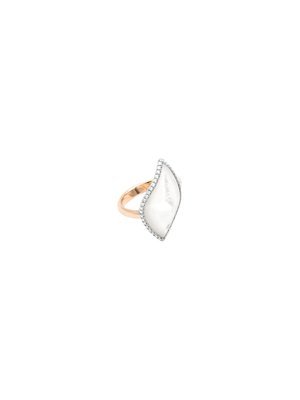 Кольцо Navettes из розового золота с бриллиантами и перламутром - MAN75071RW - MAN75071RW